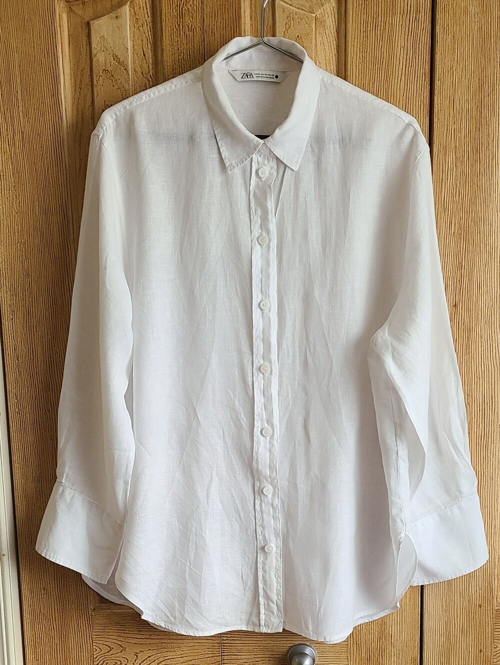 Zara White Linen Button Front Blouse - Picture 8 of 9